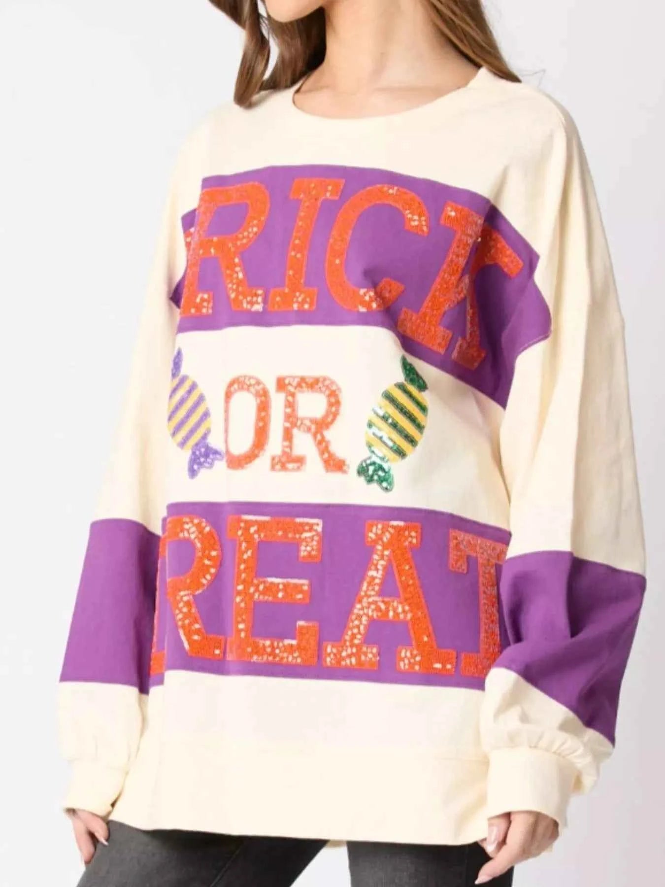 Halloween Trick Or Treat Sequin Sweatshirt aa6fa791-534e-491f-8501-a931389e85c2-Max-Origin