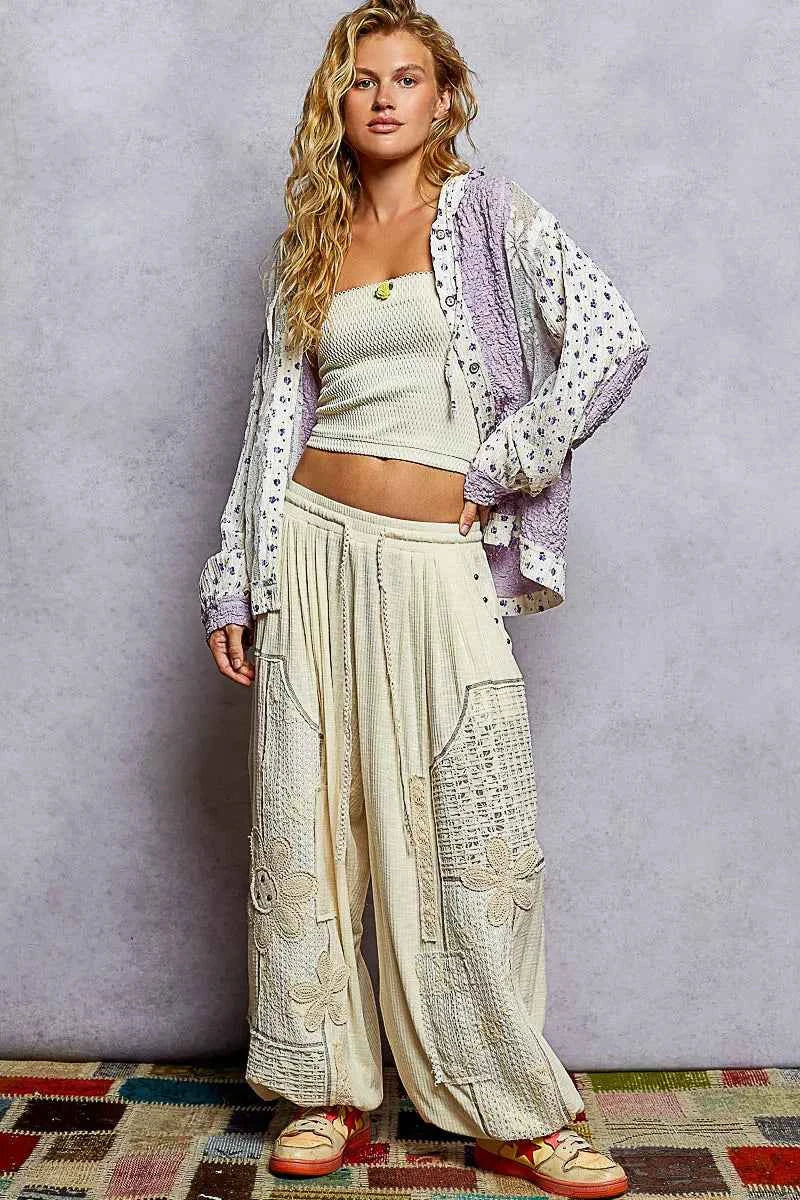 POL Floral Balloon Sleeve Hooded Lace Jacket with Stitch Detail aa830b59-eae8-4005-9a96-d886f2bd5374-Max-Origin