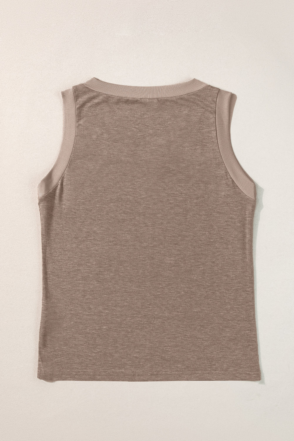 Mist Green Contrast Trim V-Neck Loose Fit Tank Top aa89e682fb860176