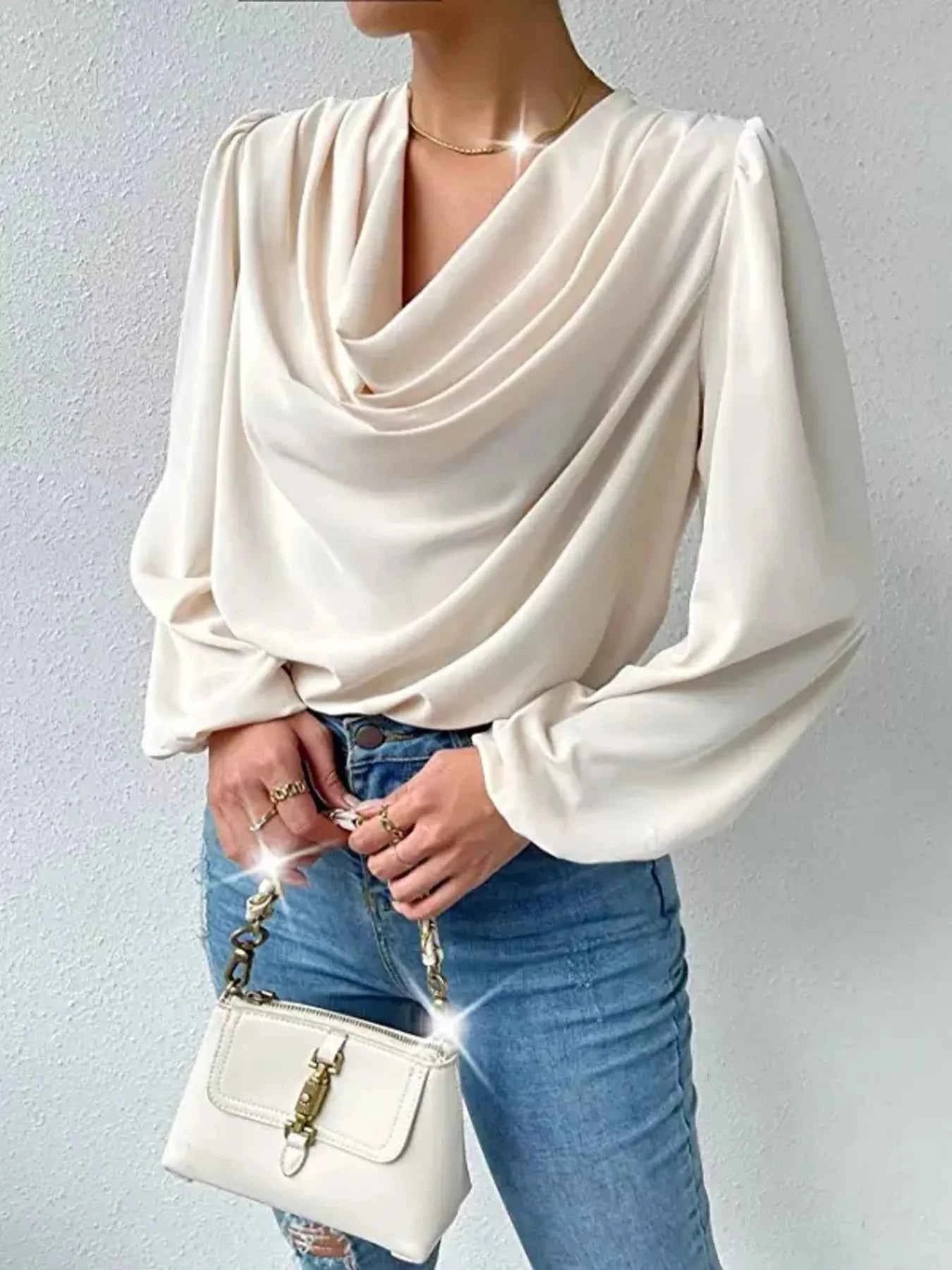 Full Size Cowl Neck Balloon Sleeve Blouse Plus Size Apricot aa8f5380b2b6476ea3596f0988e1aa4a-Max-Origin