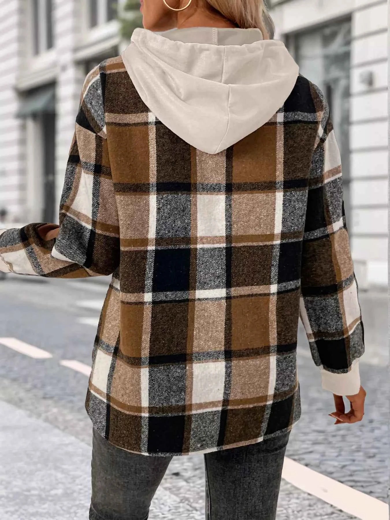 Plaid Drawstring Long Sleeve Hoodie aa9f03a5-8774-4cf6-bcee-ccd65490f723-Max-Origin