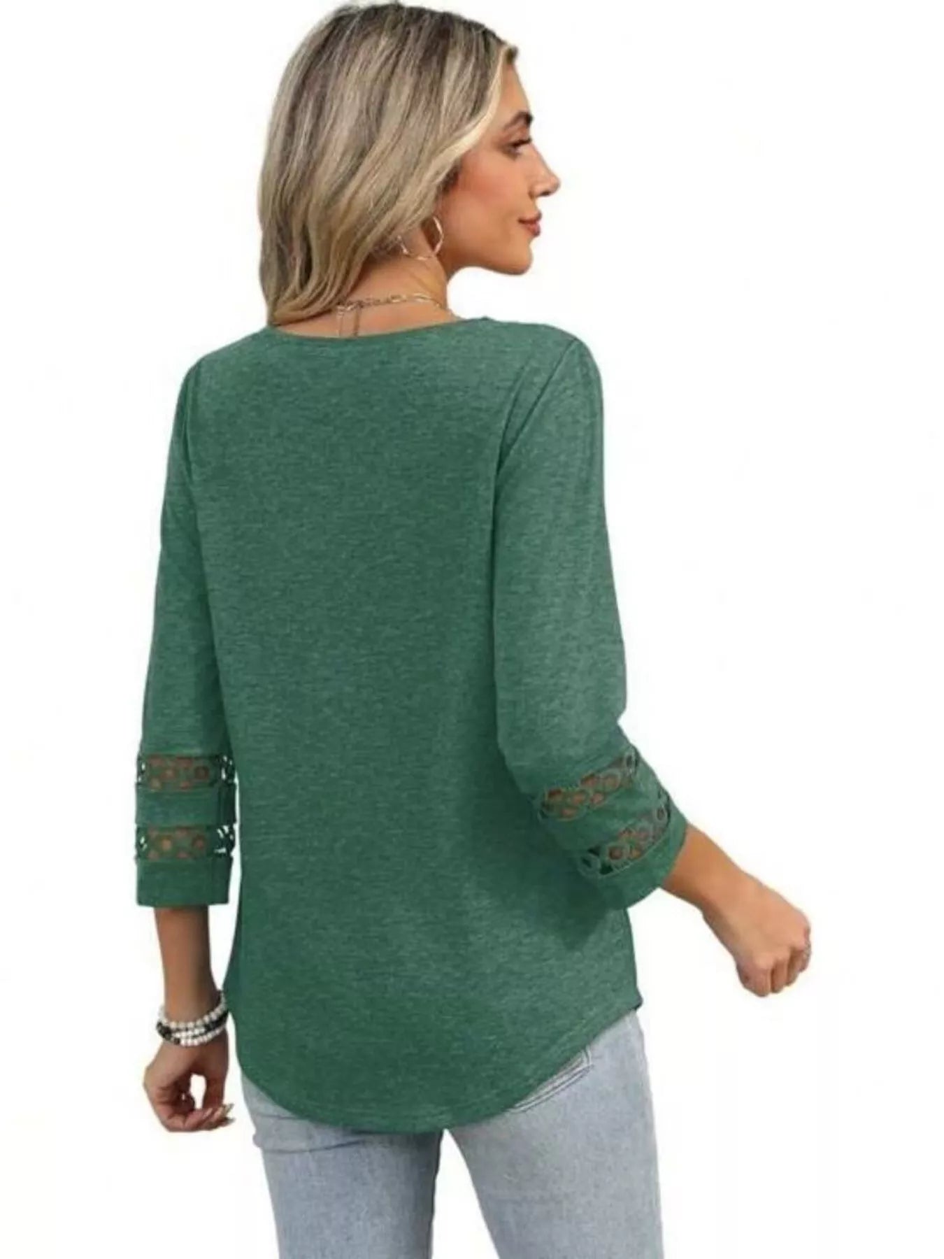 Full Size V-Neck 3/4 Sleeve T-Shirt Plus Size aab4f12af9a4424f8f899d5822ac149b-Max-Origin
