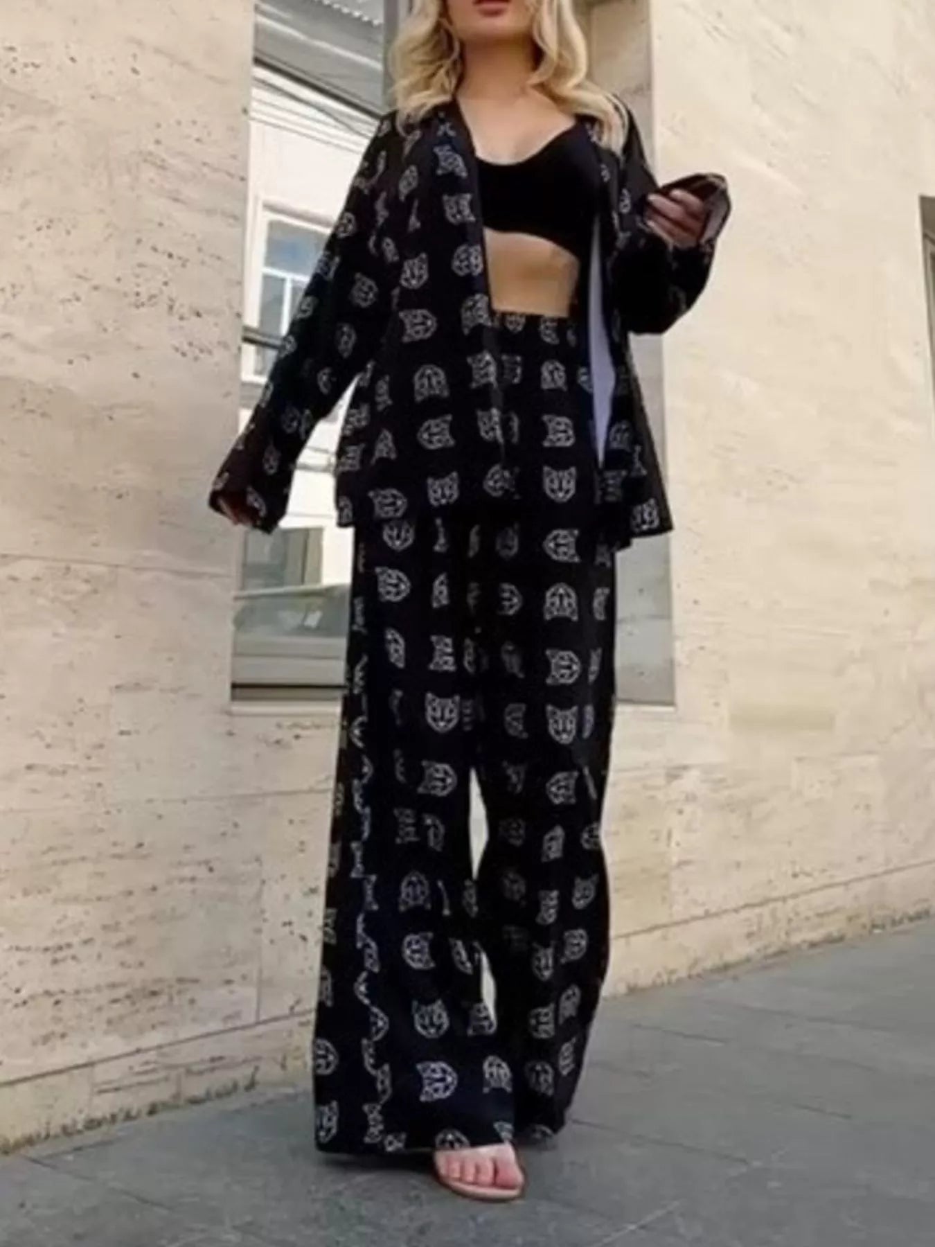 Open Front Cat Print Shirt and Pants Set aab5a2f7-2d75-489e-86ea-c8d4322991e2-Max-Origin