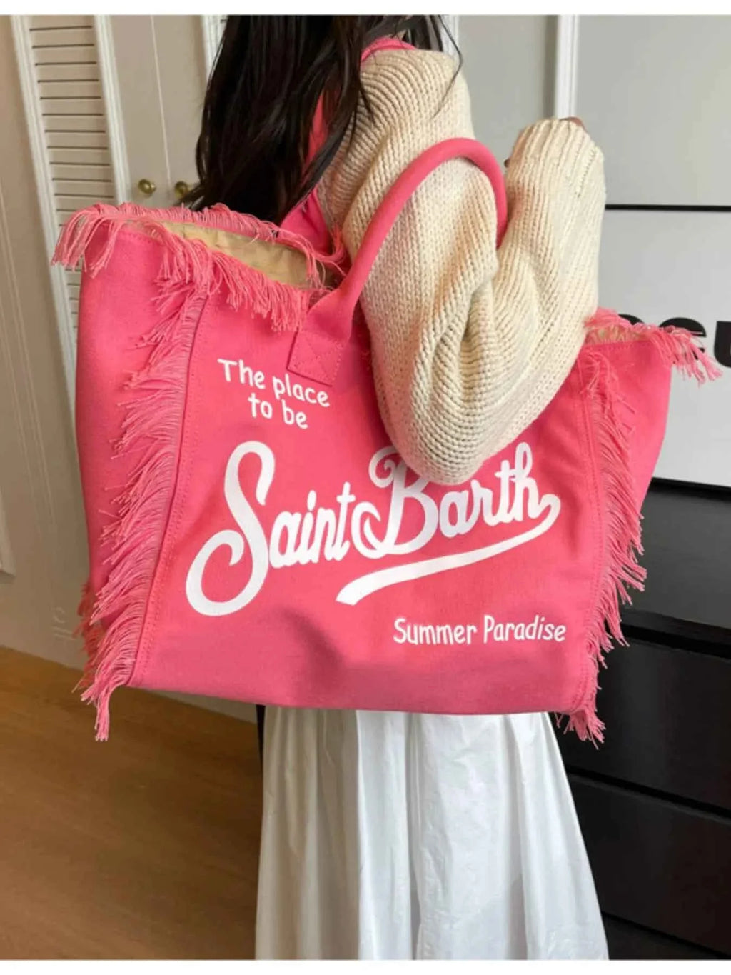 Fringe Letter Canvas Tote Bag aabb57458db74559b54e6f11b9d724b3-Max-Origin