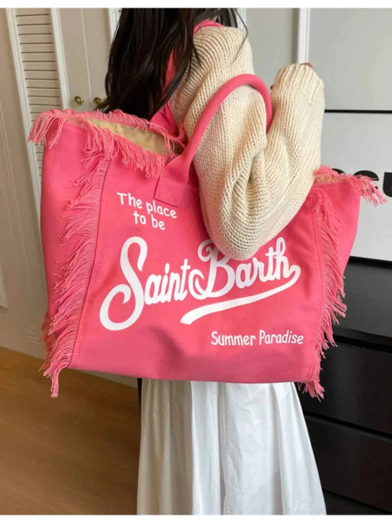 Fringe Letter Canvas Tote Bag aabb57458db74559b54e6f11b9d724b3-Max-Origin