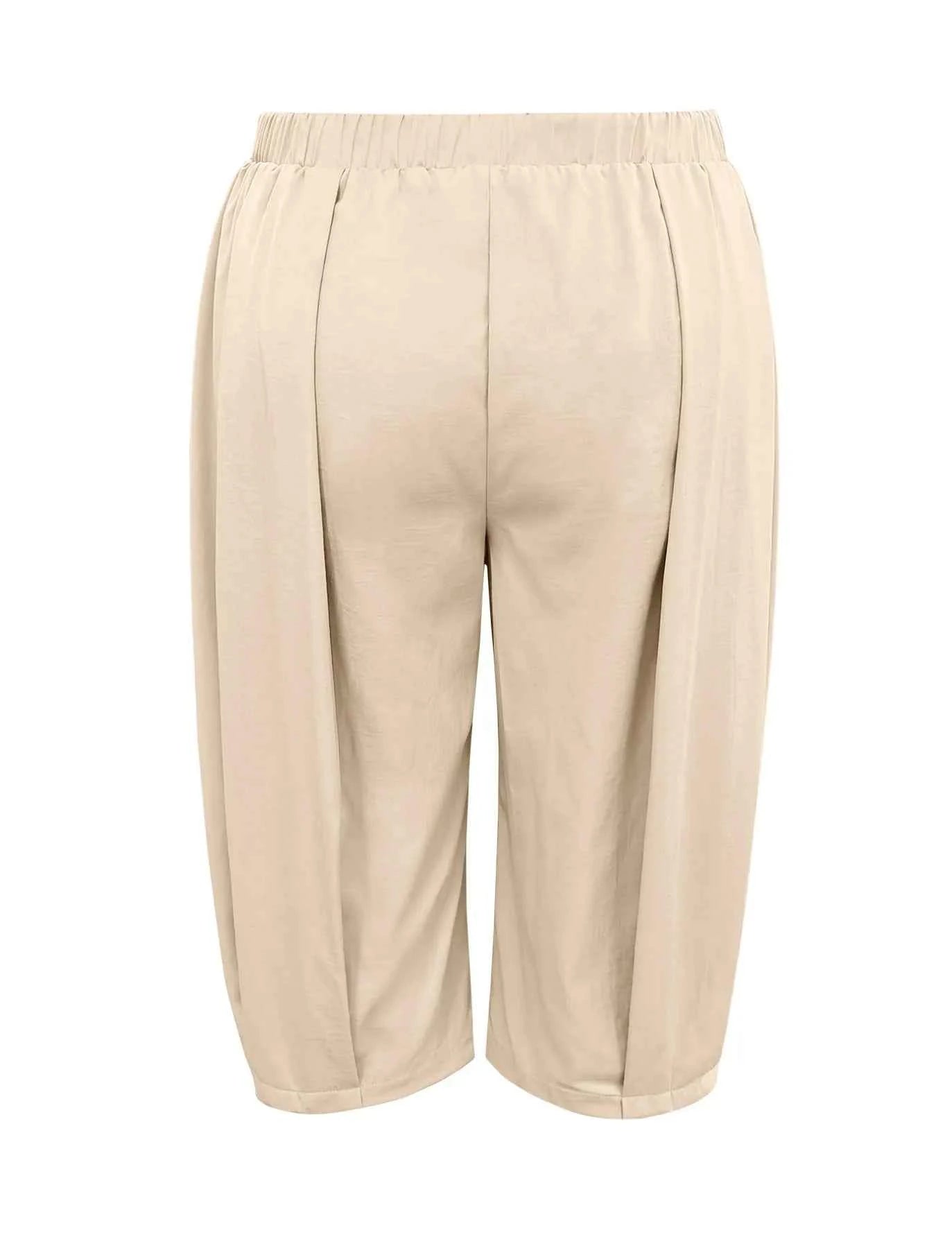 Plus Size Wide Leg Pleated Detail Cropped Pants aabdee16-7fee-4d9c-8419-604d7118bce8-Max-Origin