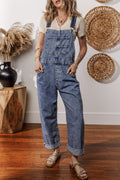 Sail Blue Straight Leg Pockets Denim Bib Overall Sail Blue 85%Cotton+15%Polyester aae6ca4728a7fb5c