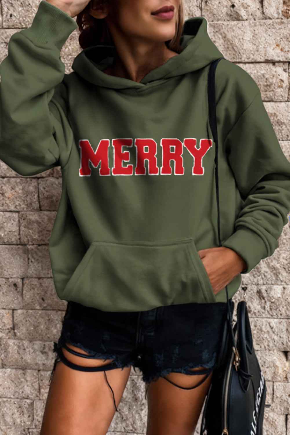 Red Loose Kangaroo Pocket Hoodie aaf1c1a344b81fa8