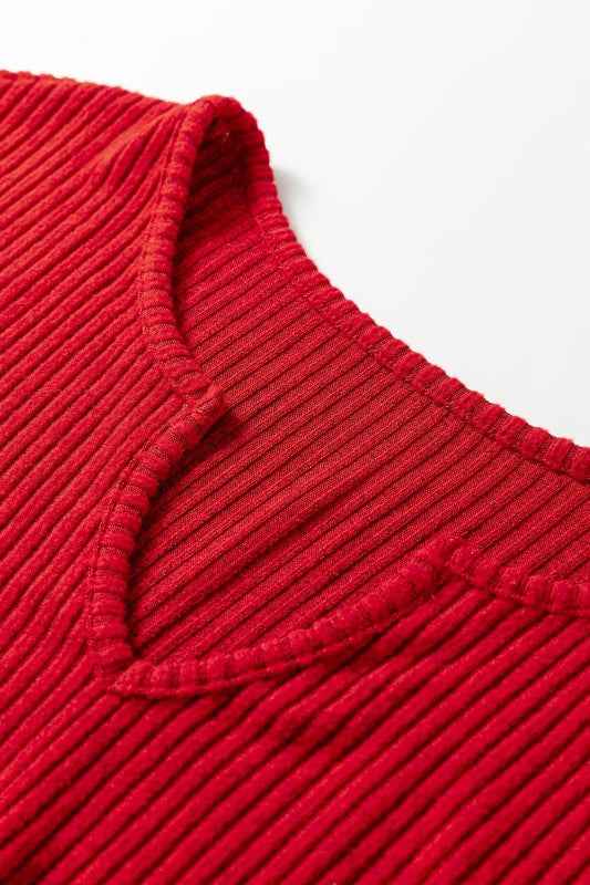 Ribbed Knit Long Sleeve Top and Leggings Set aaf5862f-5b3c-4cae-b232-2c8b52926f90