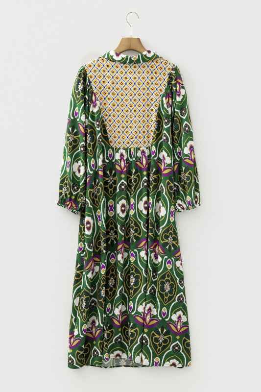 Plus Size Floral Patchwork V-Neck Maxi Dress aaf5d54e-9b91-49c2-b849-12e709556fda