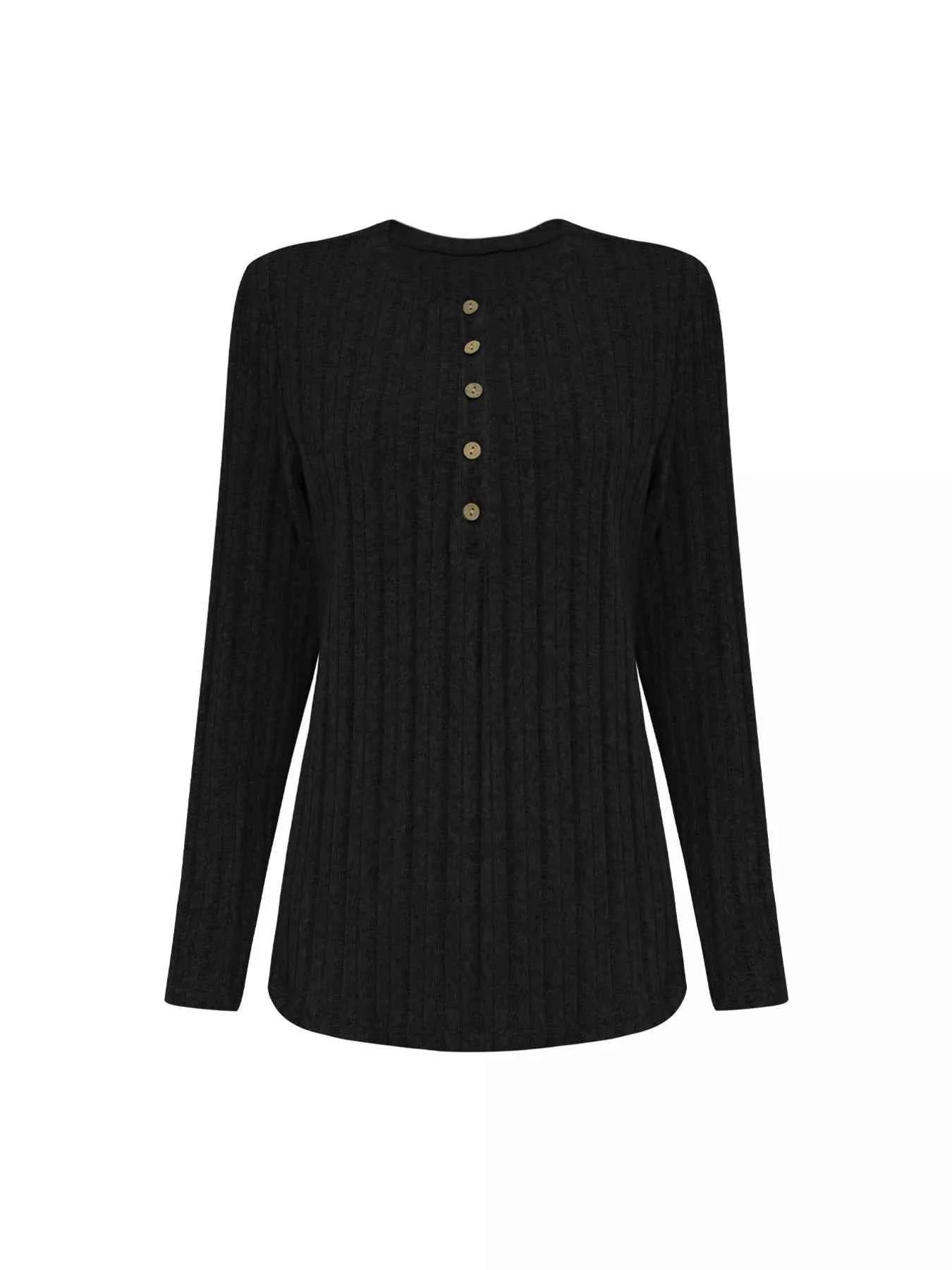 Plus Size Ribbed Knit Button-Front Top and Pants Set aaf60c610c6b45408f0e4c36625b9309-Max-Origin