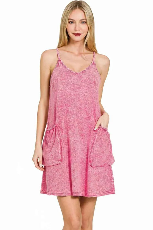 Halo Snow Washed Spaghetti Strap Romper aafe10ae-e418-4499-b16f-4d2db5f92d37-Max-Origin