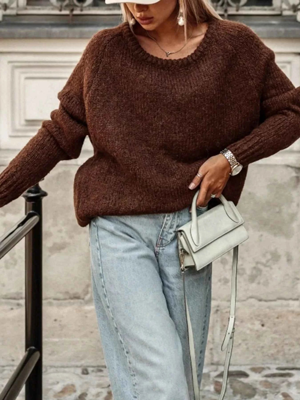 Round Neck Drop Shoulder Sweater ab0a0d0c-2420-454b-8739-c99966c2a9f5-Max-Origin