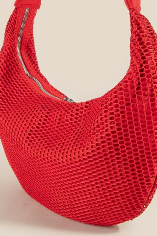 Fame Textured Mesh Knot Shoulder Bag ab183a2c-29fc-45c5-9db1-8eea7e028812-Max-Origin