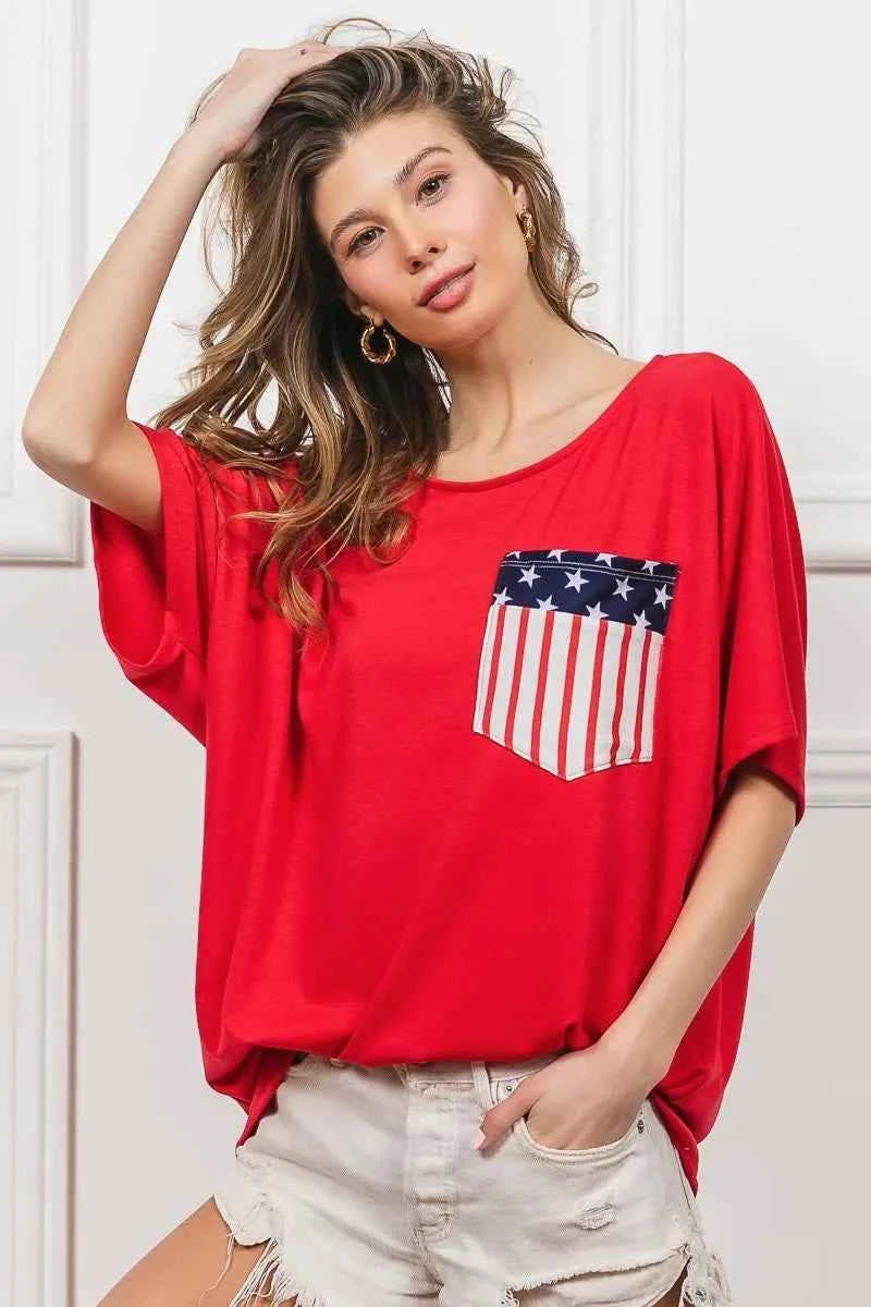 BiBi French Terry With Front Pocket Dolman Sleeves Top ab2f2192aea2454ca6f1ef85d967a4c7-Max-Origin