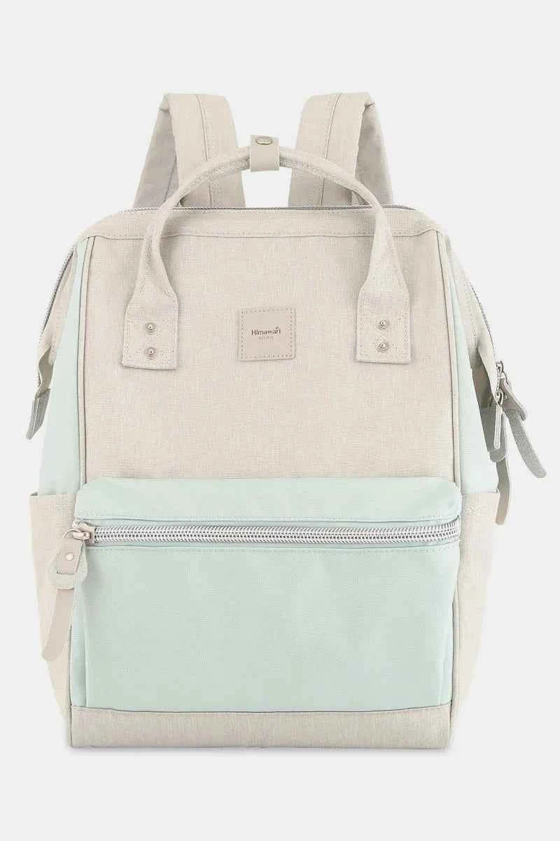 Himawari Water Resistant Canvas Backpack Bag with Side Pockets Grey Mint One Size ab46bfc2-7928-4ab4-9c15-1026acdbb754-Max