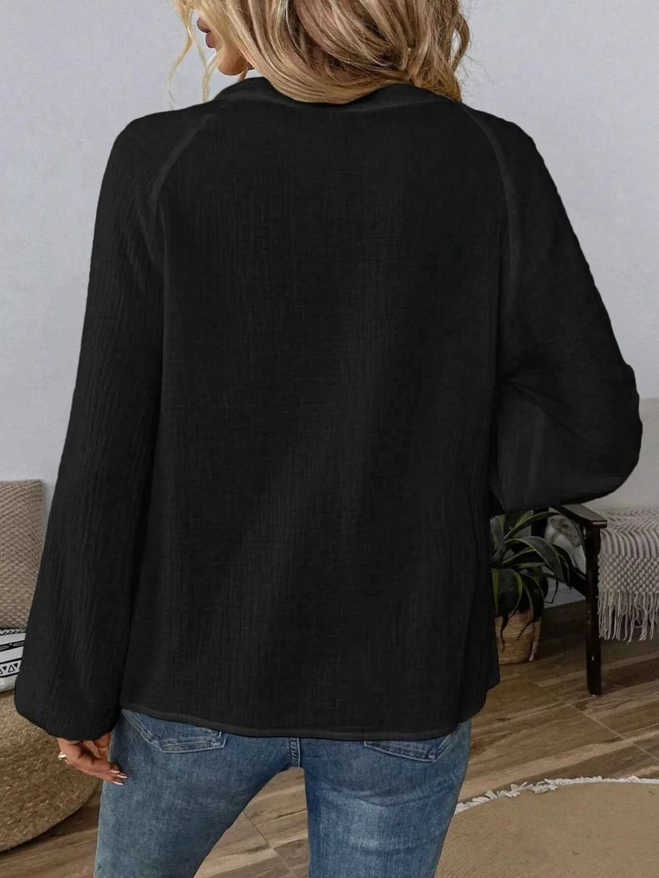 Paisley Pattern Notched Long Sleeve Blouse ab4ddacf-7d52-43a5-bdd8-c81c1b713bf3-Max-Origin