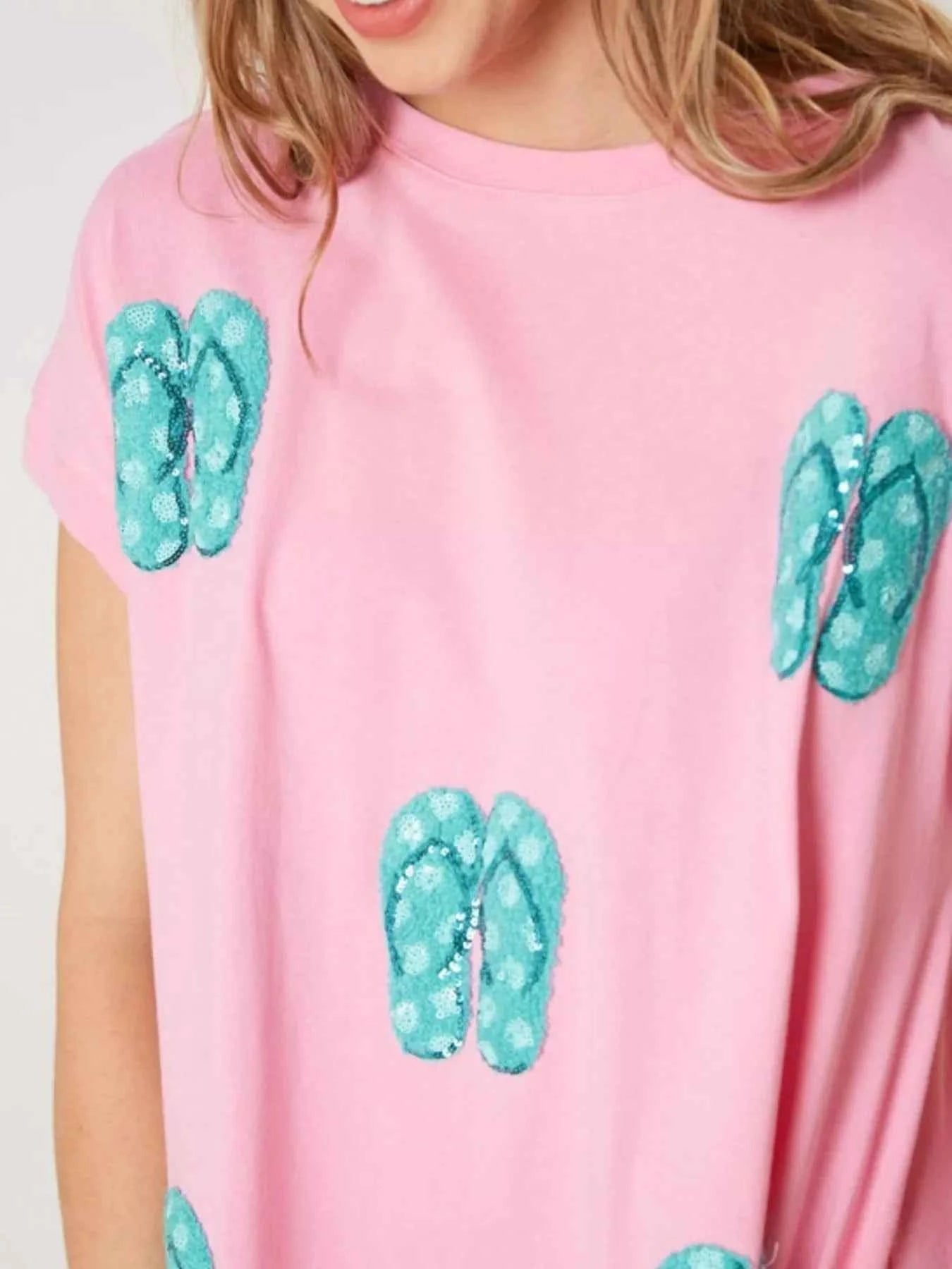 Sequin Short Sleeve Summer Tee Dress ab694932-32e2-4033-8d7a-8c7e17ade9be-Max-Origin