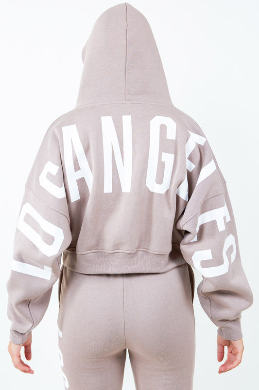 Letter Graphic Long Sleeve Drawstring Cropped Hoodie abb2bf39-e0fb-4d6a-93a3-2d726d8ffe59-Max