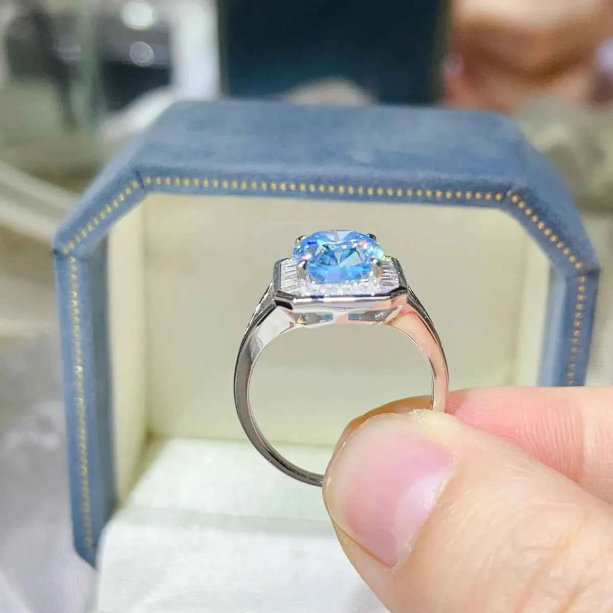 3 Carat Moissanite Square Ring abbd8f76-60f3-41f0-9320-7e243806fd7f-Max-Origin