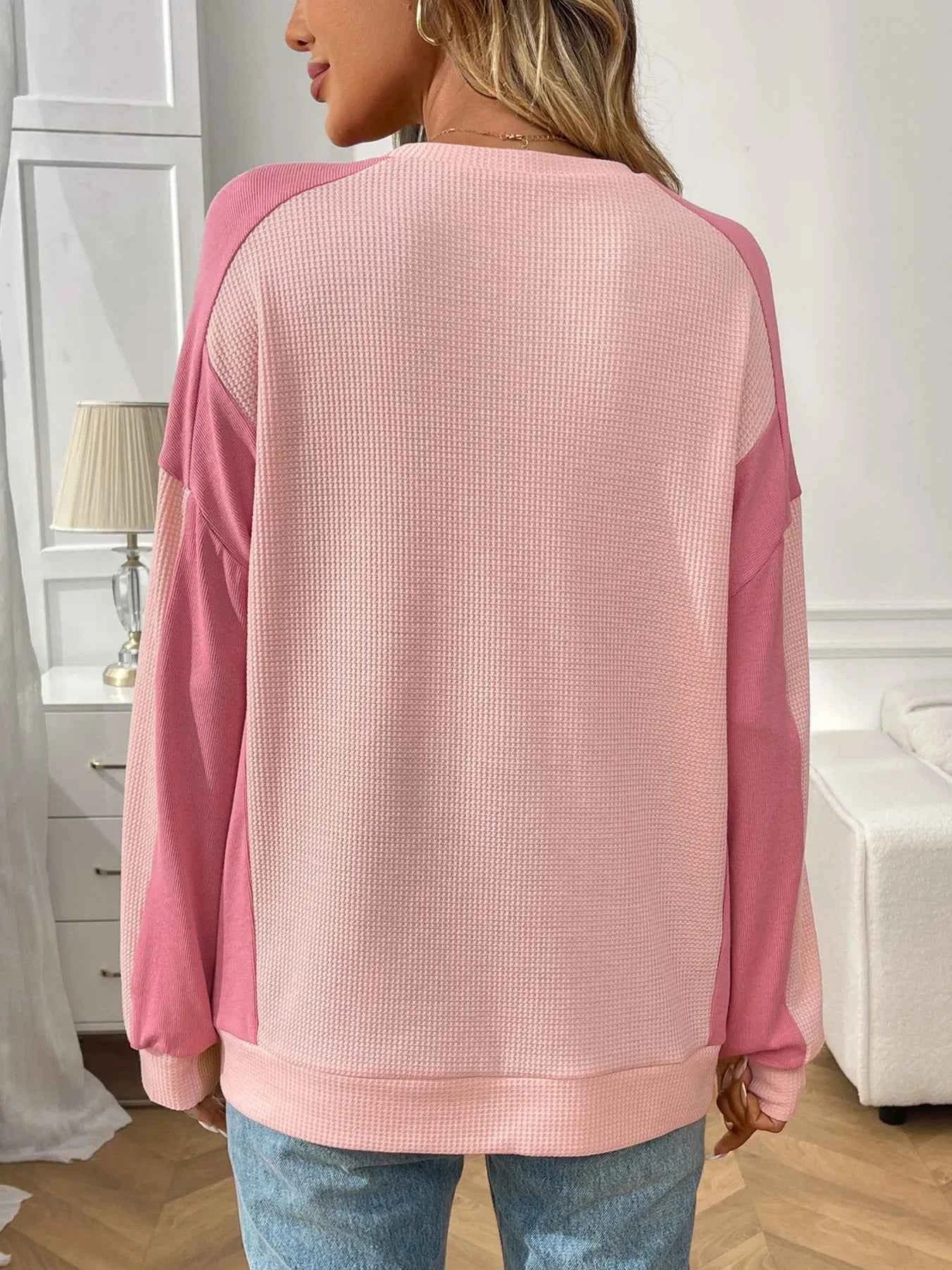 Color Block Long Sleeve Sweatshirt abc6d2c940e34ac58f93d9432dddf2ec-Max-Origin
