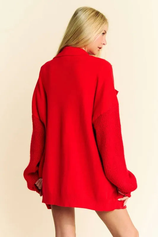 Davi & Dani Button Up Dropped Shoulder Cardigan with Pockets abc9fe33-9105-4155-83d5-c766c4535f77-Max