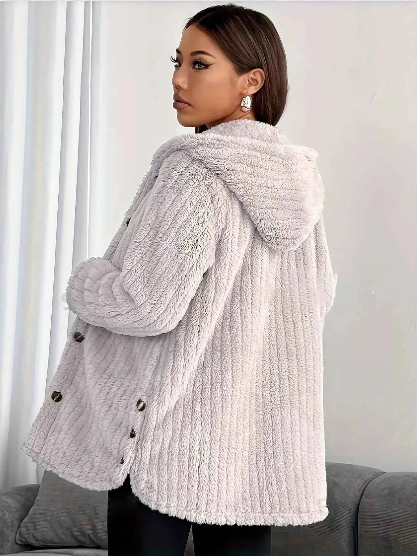 Cozy Oversized Hooded Button-Up Jacket abcab8cc3a614b289112ead4bfe677b2-Max-Origin