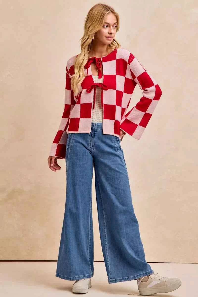 BiBi Wavy Side Edge Detail Lined Wide Leg Jeans abd3eccf23784da6b1c3b496bd259675-Max-Origin