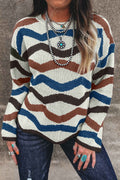 Multicolour Retro Wave Print Western Sweater Multicolour 52%Viscose+26%Polyester+22%Polyamide abdfa153a4c1b500