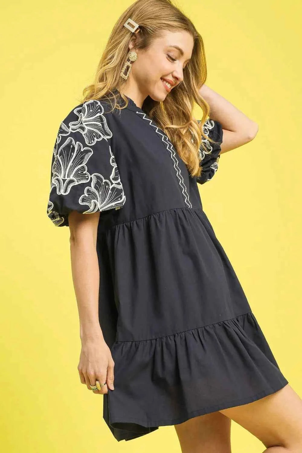 Umgee Tiered Embroidered Puff Sleeve Mini Dress ac09a9f1-cdaf-46d1-ac77-0b79329b6e55-Max-Origin