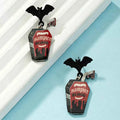 Halloween Gothic Vampire Coffin Bat Wing Drop Earrings Rust One Size ac362740-4307-45e0-8c84-58acbe64651e-Max-Origin