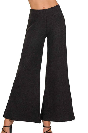Wide Leg Flare Sweater Pants BLACK ac62162c-b91a-4d27-91df-dc91e0612c79-Max-Origin