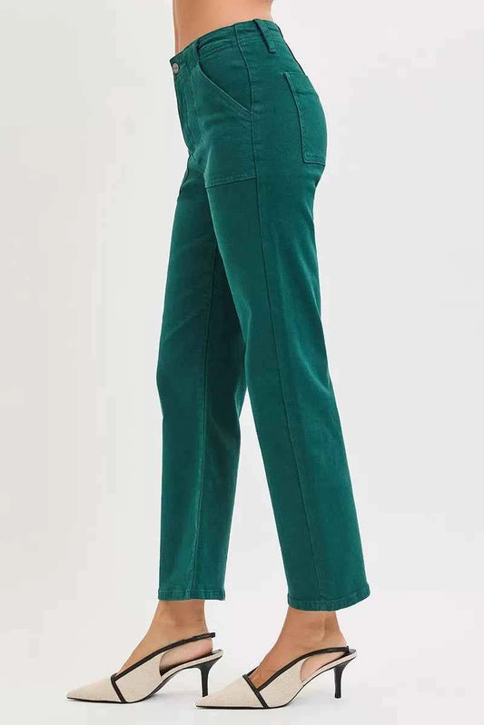 High Rise Ankle Flare Patch Pocket Jeans ac6cf492-0190-4b4a-872d-b66bca4664c1-Max-Origin
