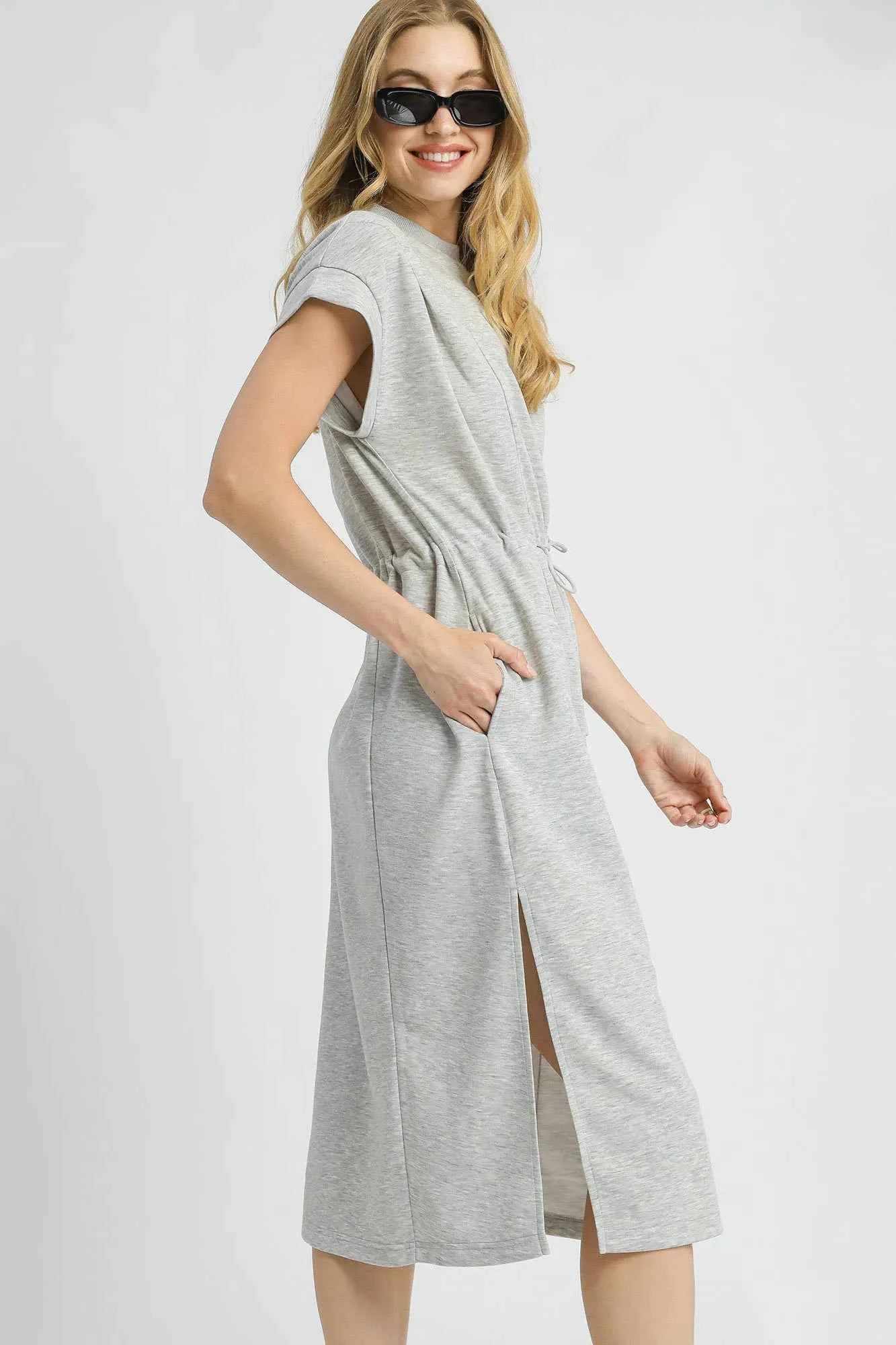 Umgee Side Slit Short Sleeve Midi Tee Dress ac727e01-4d1d-4433-bfad-6118e29fe06c-Max-Origin
