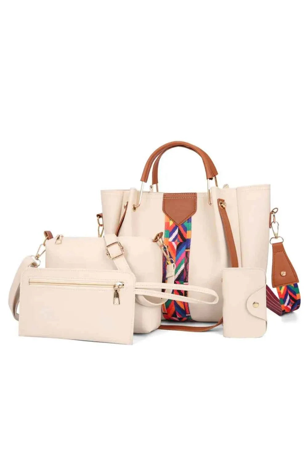 4-Piece Geometric Strap Bag Set White onesize ac8b25ad-b8b9-4d74-9c0e-62430a0f4cda-Max-Origin