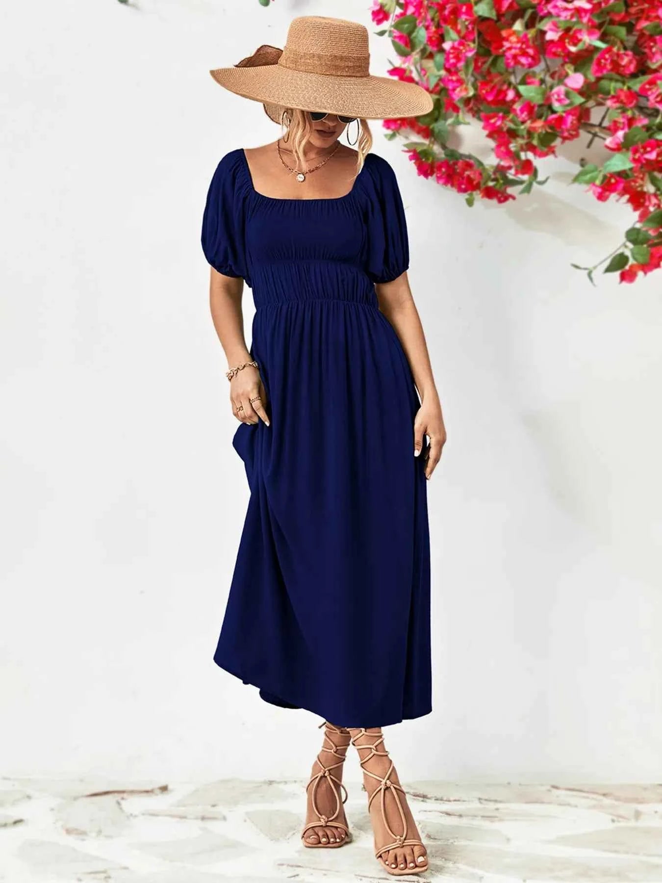 Off-Shoulder Puff Sleeve Smocked Maxi Dress Navy ac99f4f7-408f-48b9-ab3b-14c52f2aee30-Max-Origin
