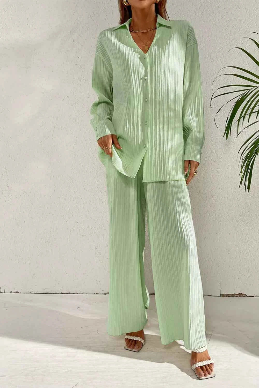Long Sleeve Shirt & Wide Leg Pants Set ac9d5cad-7d6a-4973-80f0-b664a0ab895f-Max-Origin