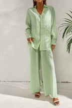Long Sleeve Shirt & Wide Leg Pants Set ac9d5cad-7d6a-4973-80f0-b664a0ab895f-Max-Origin