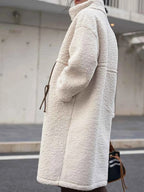 Plus Size Drawstring Zip Up Turtleneck Sherpa Coat aca9f519-b6bf-43ed-b6a8-975ce9d1030c-Max