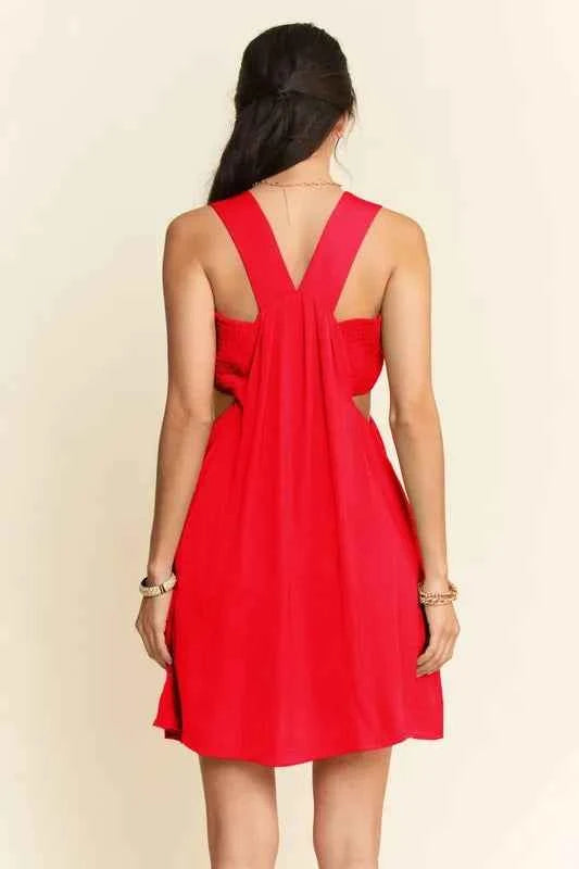 Davi & Dani Washed Satin Cutout Skirt Bandeau Mini Dress acb6dd912680418b9e8e68086b1f50cd-Max-Origin