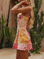 Floral Print Lace-Up Mini Dress ace00474-474e-4dc7-9c1f-0a64997e6664-Max