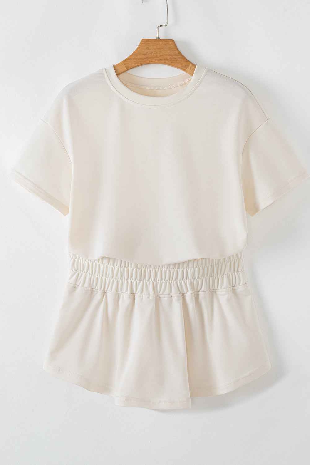 Black Cropped Tee and Ruffle High Waist Skort Set ace27f512ee4b348