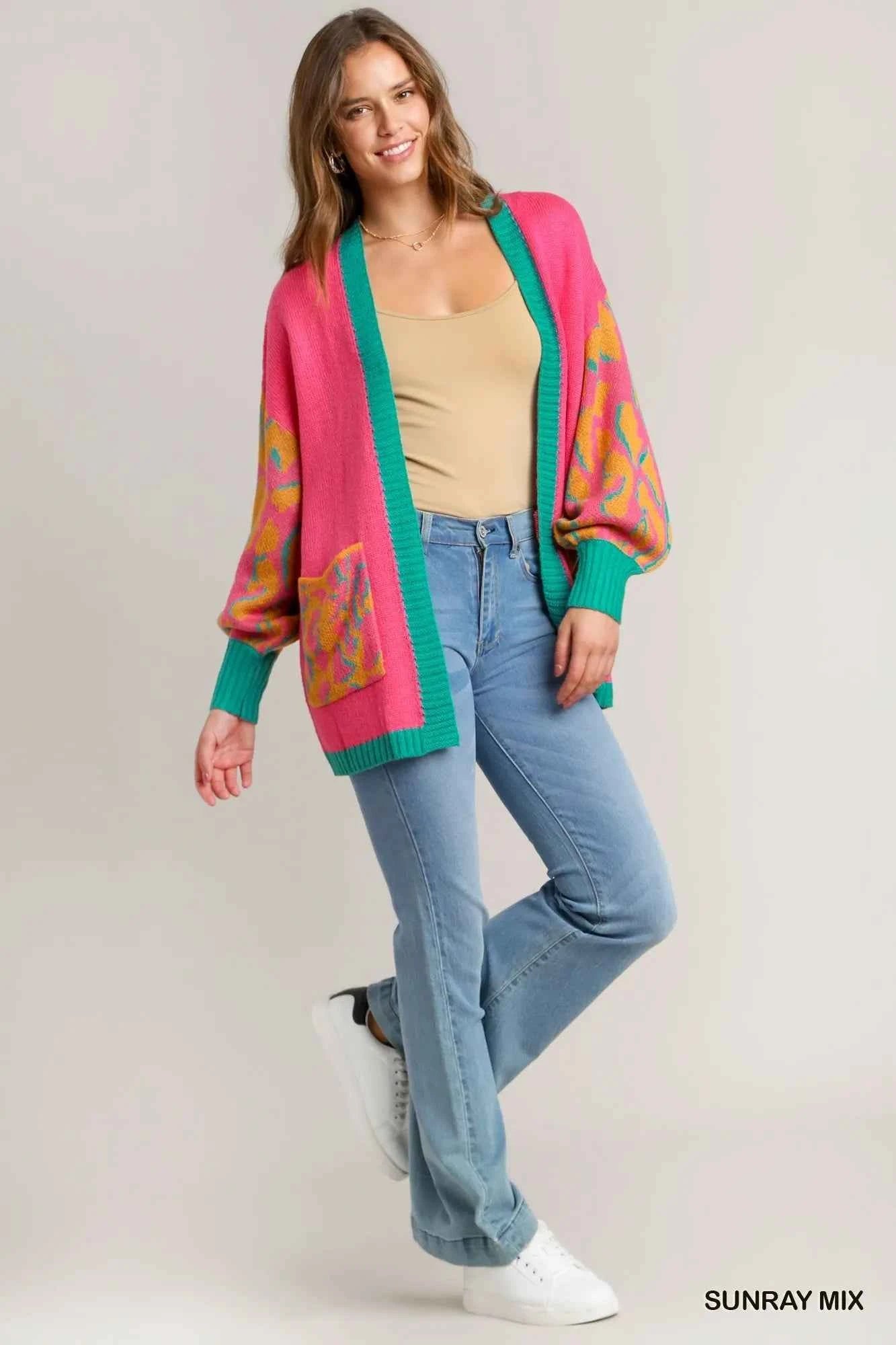Umgee Animal Print Open Front Sweater Cardigan ace3867a-5bc4-4ff0-b35e-abc6c0e812f8-Max-Origin