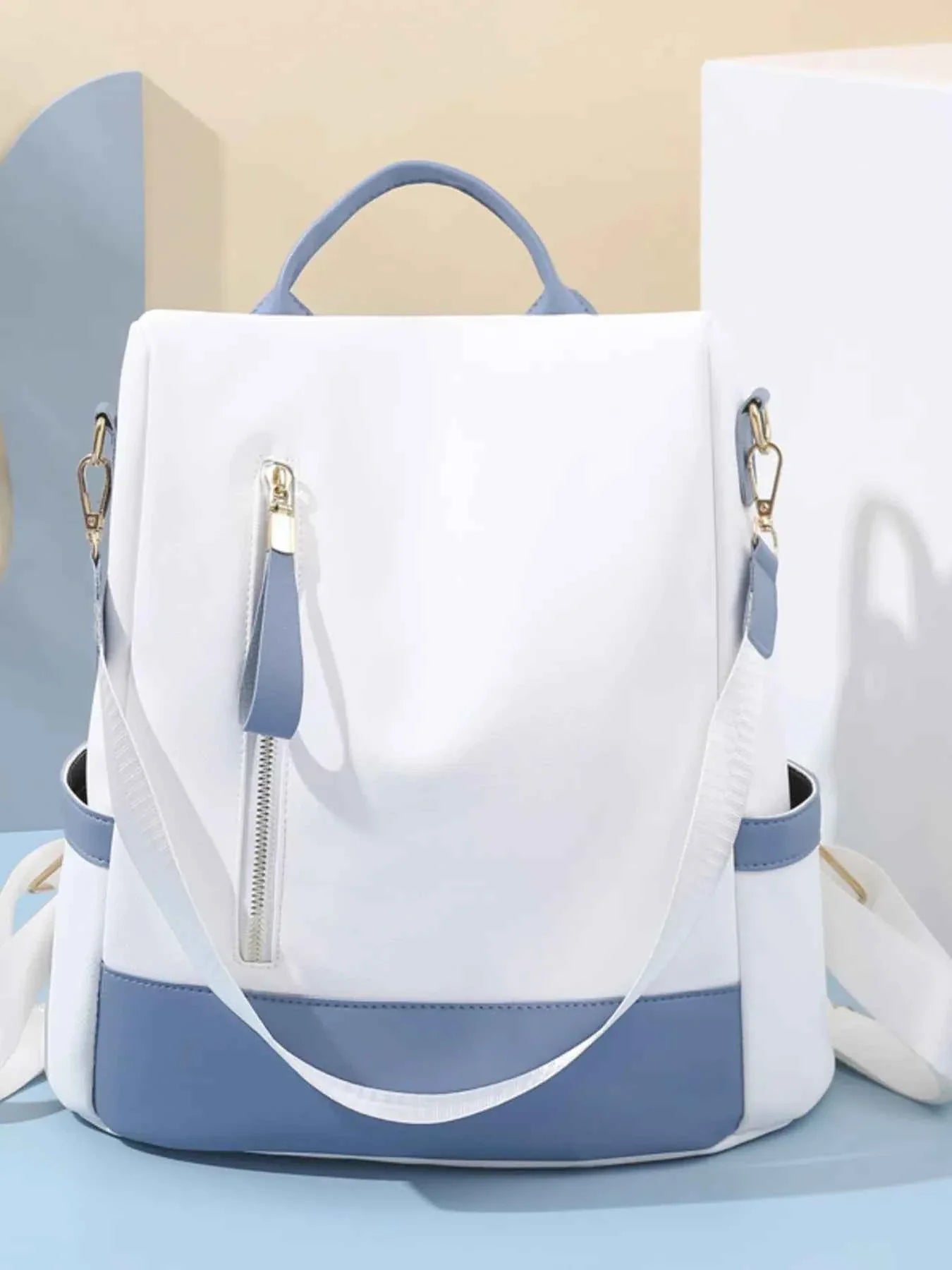 Color Block Convertible Backpack Bag Dusty Blue One Size ace44f9f94f94630a8ccbc73bb3ed71d-Max-Origin