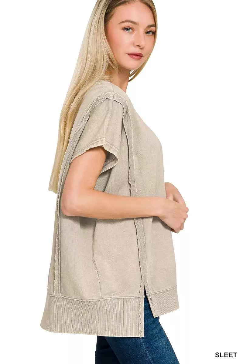 Zenana French Terry Acid Washed Hi-low Top ace4af06a6c44c2c96c6eec40896fa2c-Max-Origin