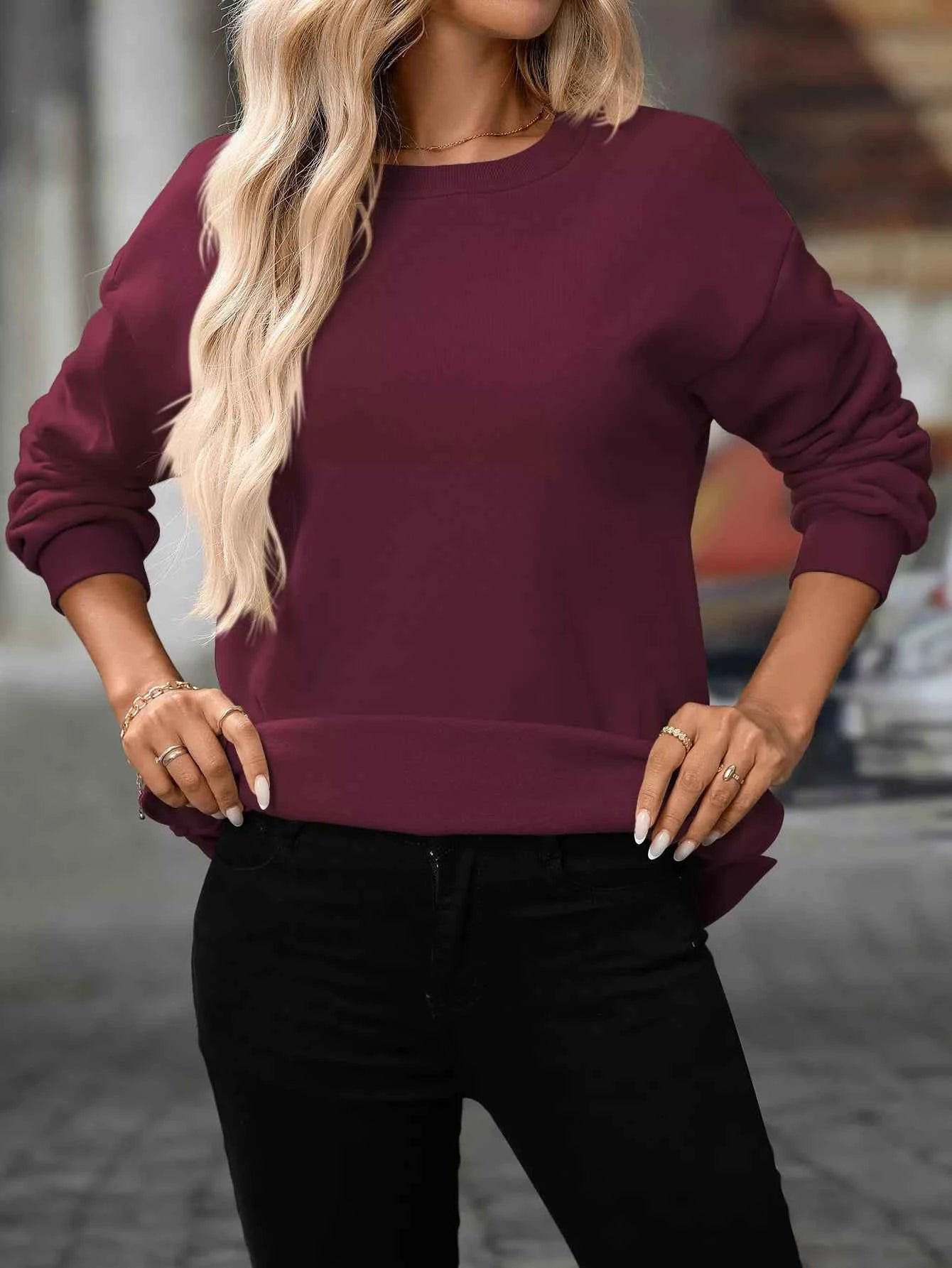 Casual Solid Color Long Sleeve Sweatshirt aceb88b1-df17-4b37-805d-3120dff22e1d-Max-Origin