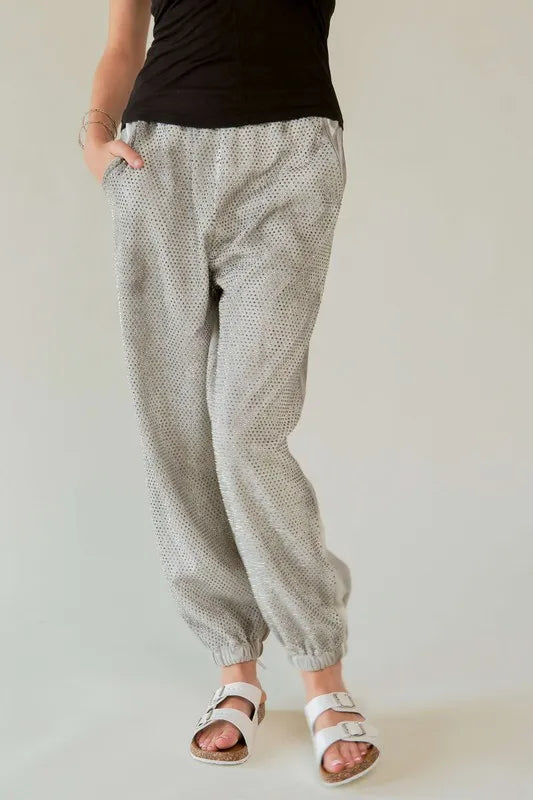 Rhinestone Elastic Waist Joggers acef3915-3fb1-4aab-98b6-a50a08813194-Max