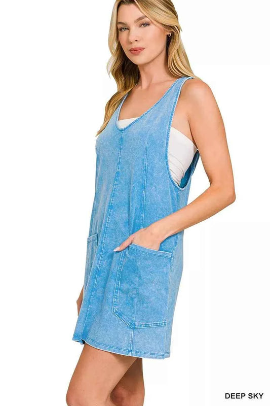 Zenana Acid Washed Overall Knit Mini Dress ad09e22fc991483383e34d3a053c77ce-Max-Origin