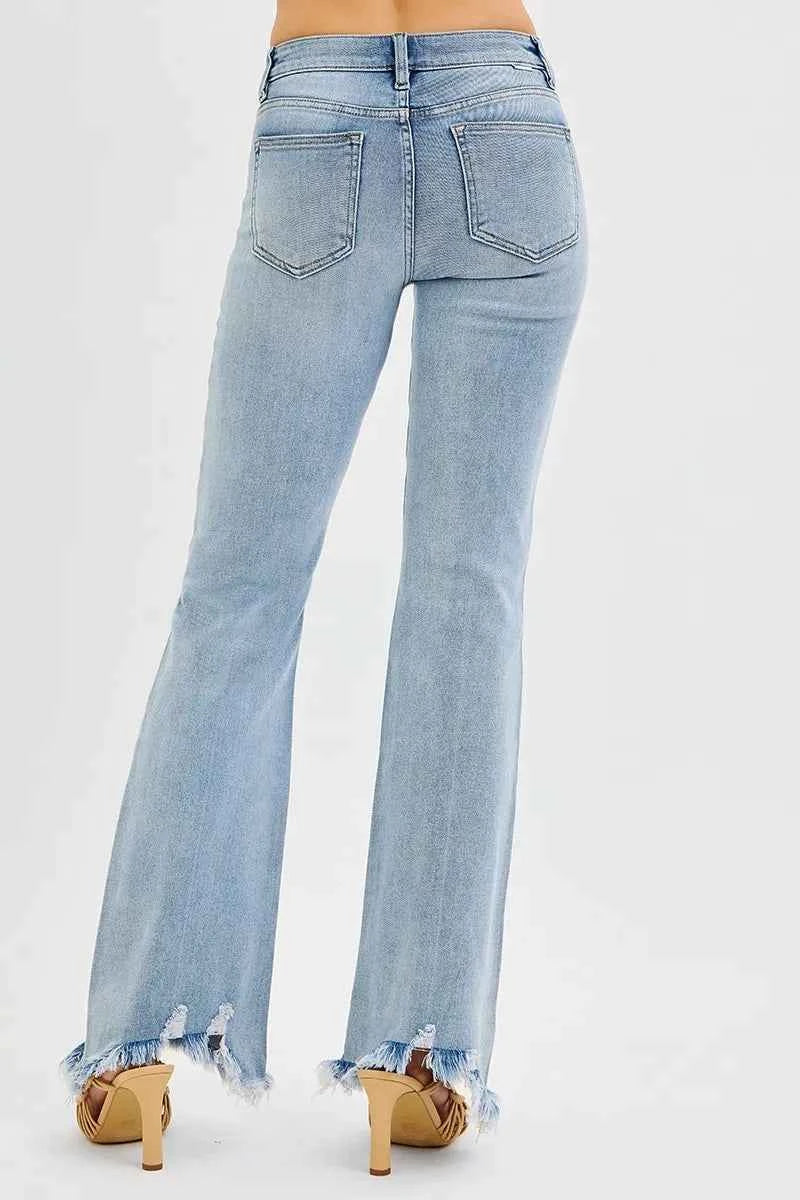 RISEN Full Size Tummy Control Mid Rise Flare Jeans with Fray Hem Detailed Plus Size ad1574991e3d4176b07a9f3f12b98c80-Max-Origin