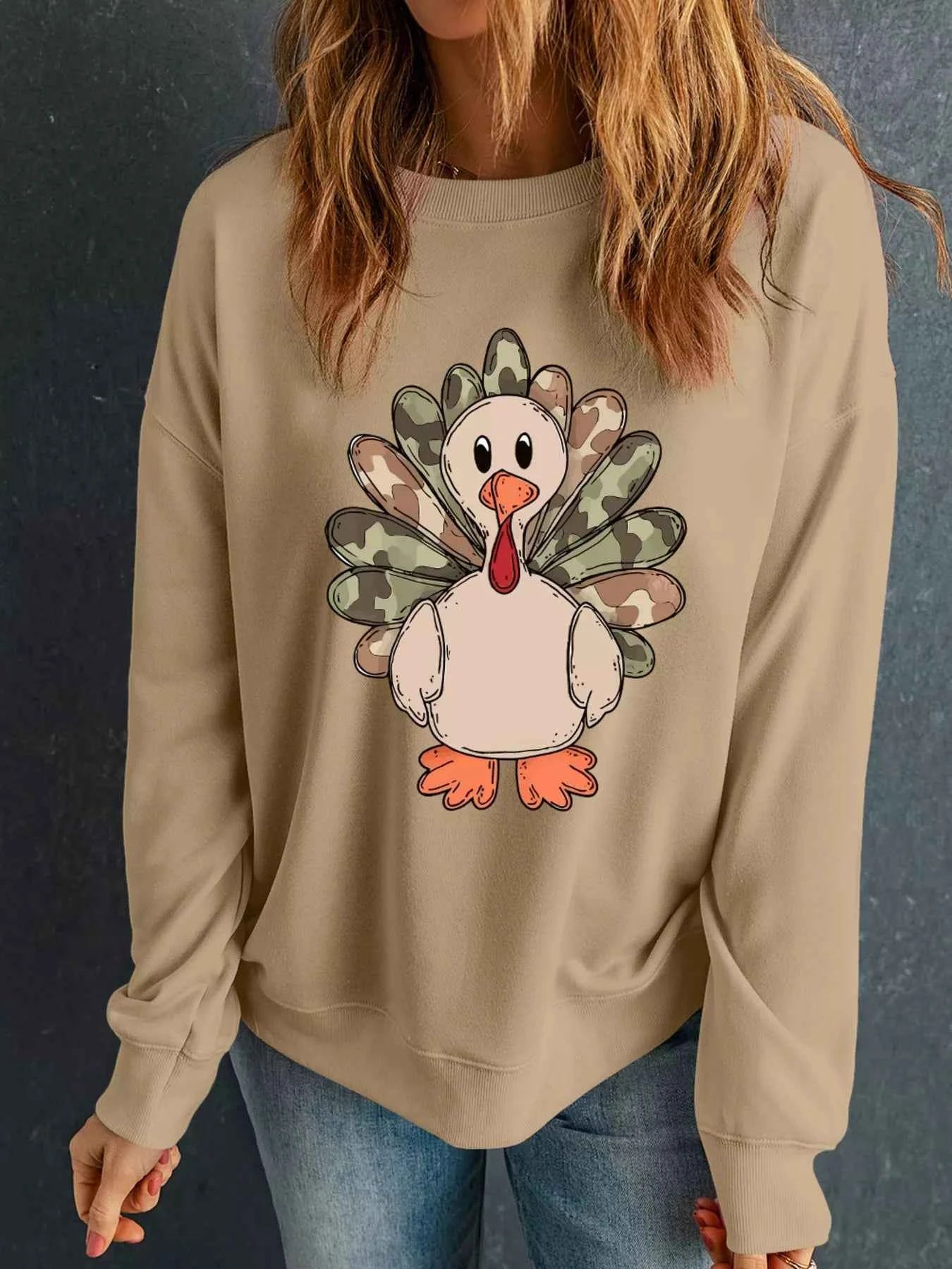 Camouflage Turkey Halloween Graphic Sweatshirt ad194f2b8c39483999bf0ba61005c13a-Max-Origin